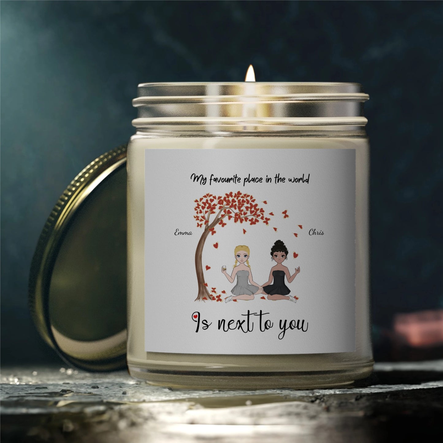 “My Favourite Place Is Next to You” Personalized Couple Art Scented Candle