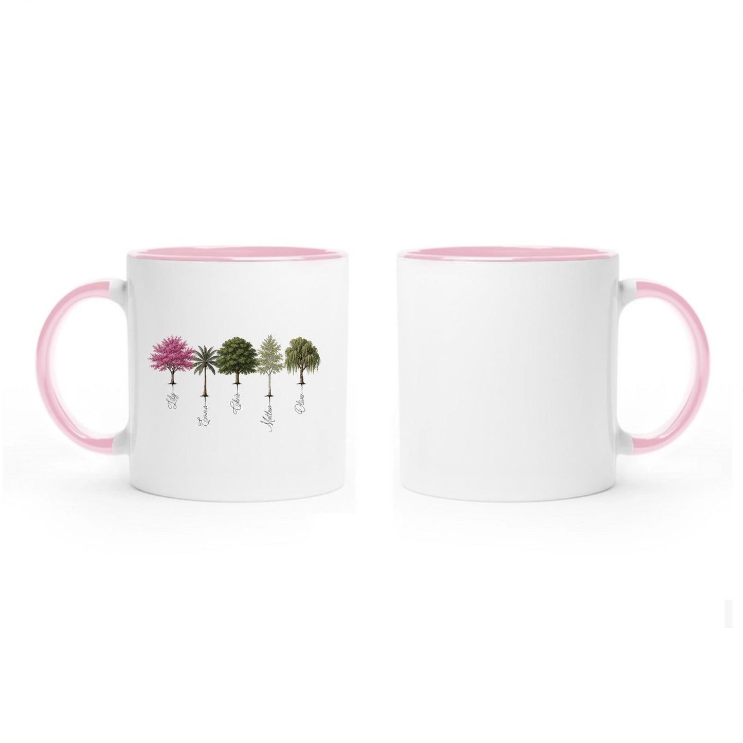 A Forest Full of Love β Personalized Tree Art Mug with Color Inside