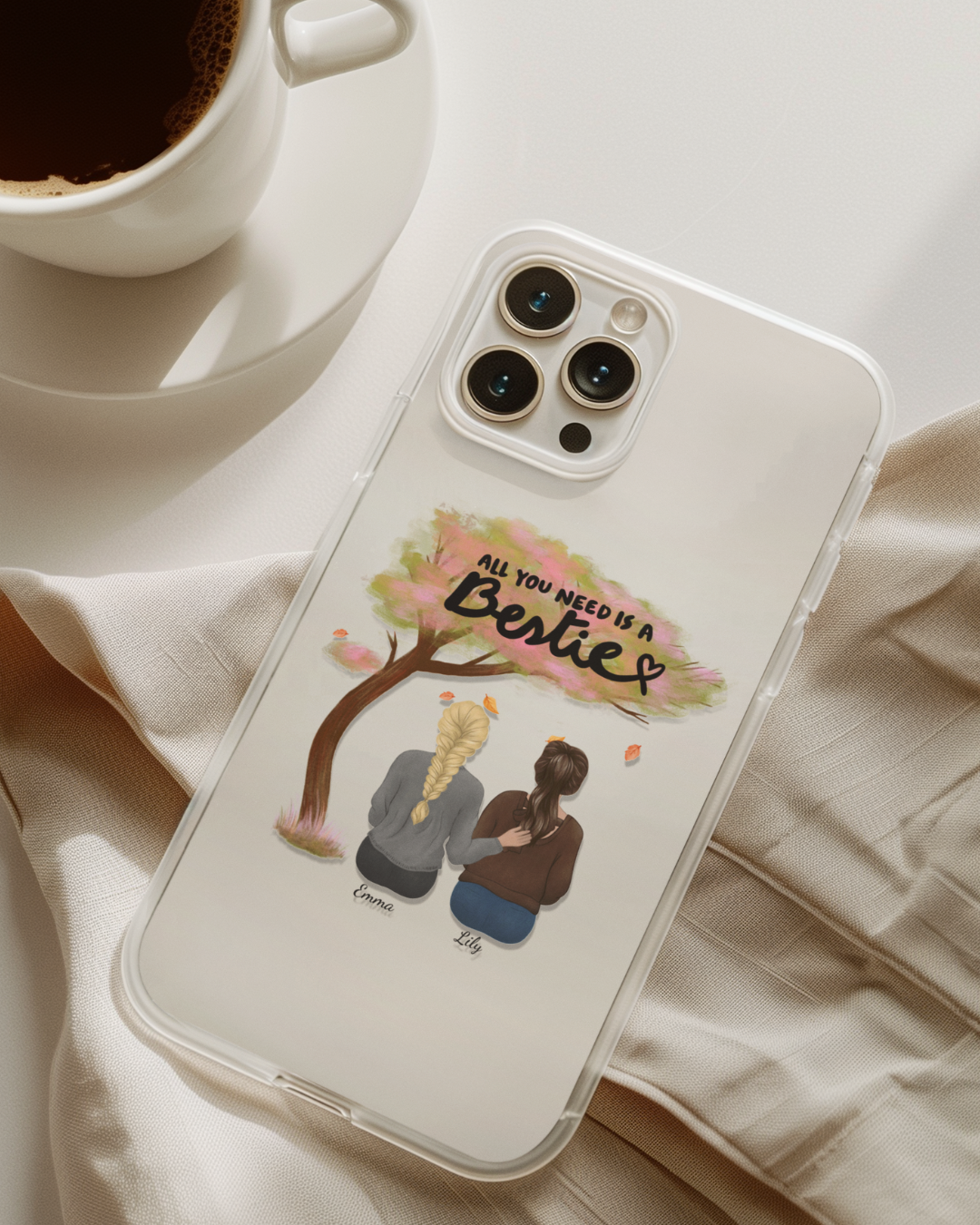 All You Need Is a Bestie” – Personalized Friendship Art Case