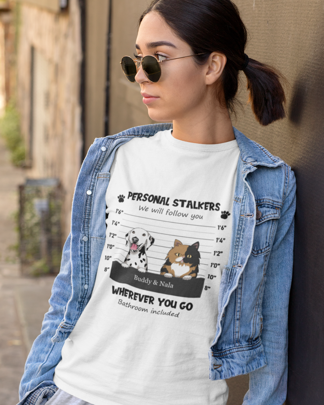 Color “Personal Stalker” Personalized Pet T-shirt