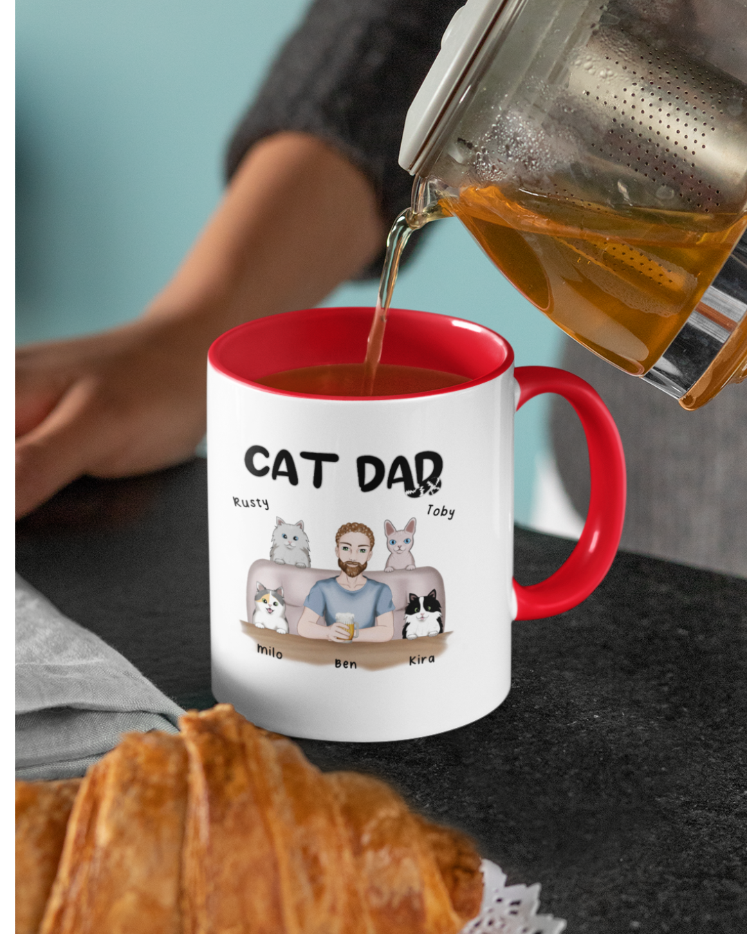 Dog Dad - Personalized Mug with Color Inside