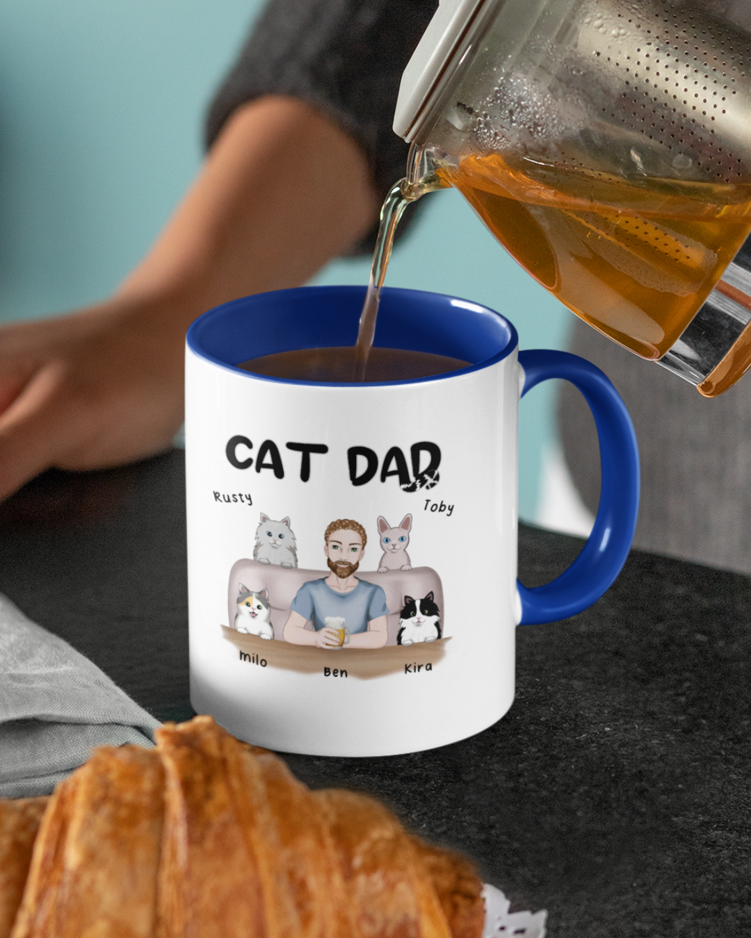 Dog Dad - Personalized Mug with Color Inside