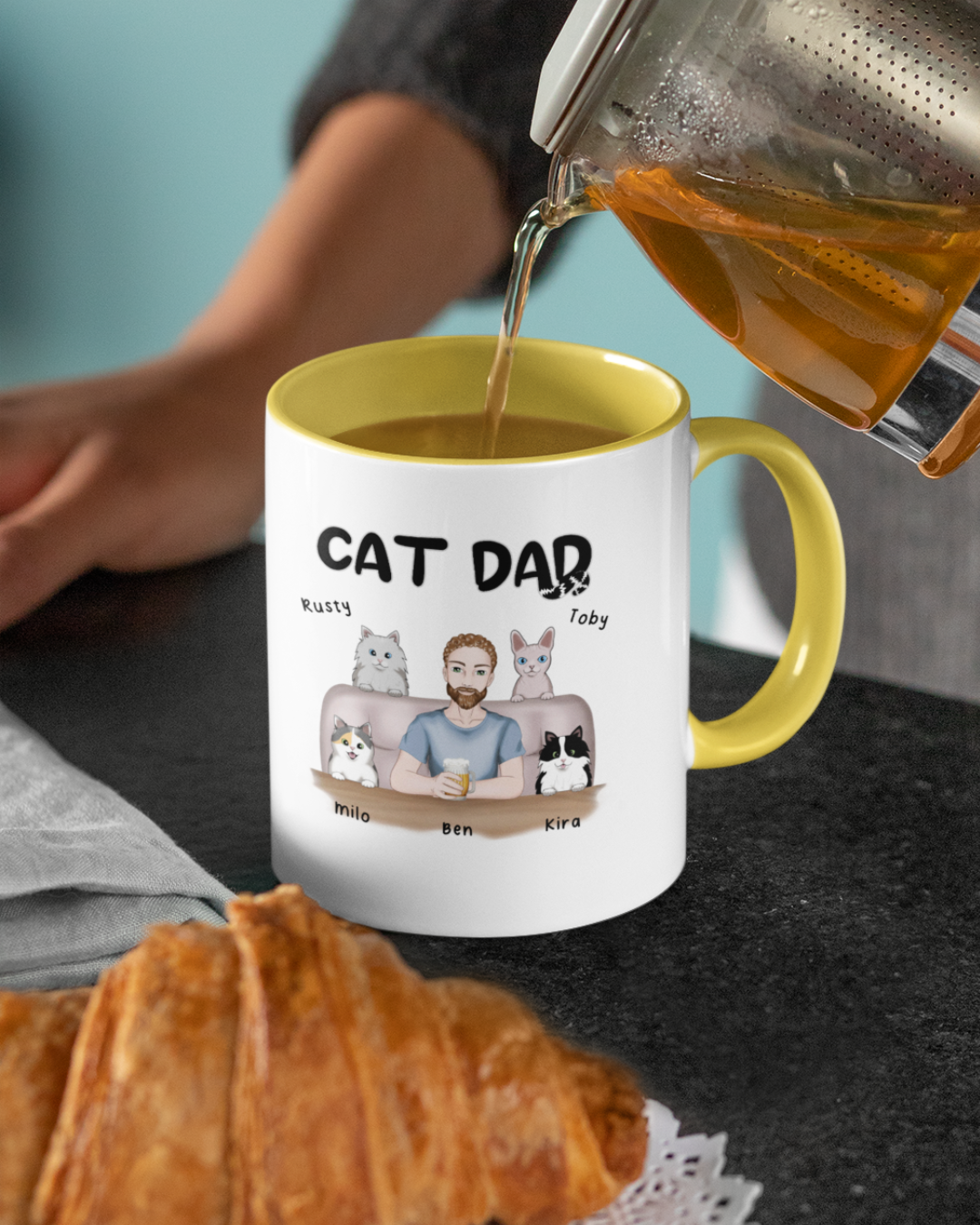 Dog Dad - Personalized Mug with Color Inside