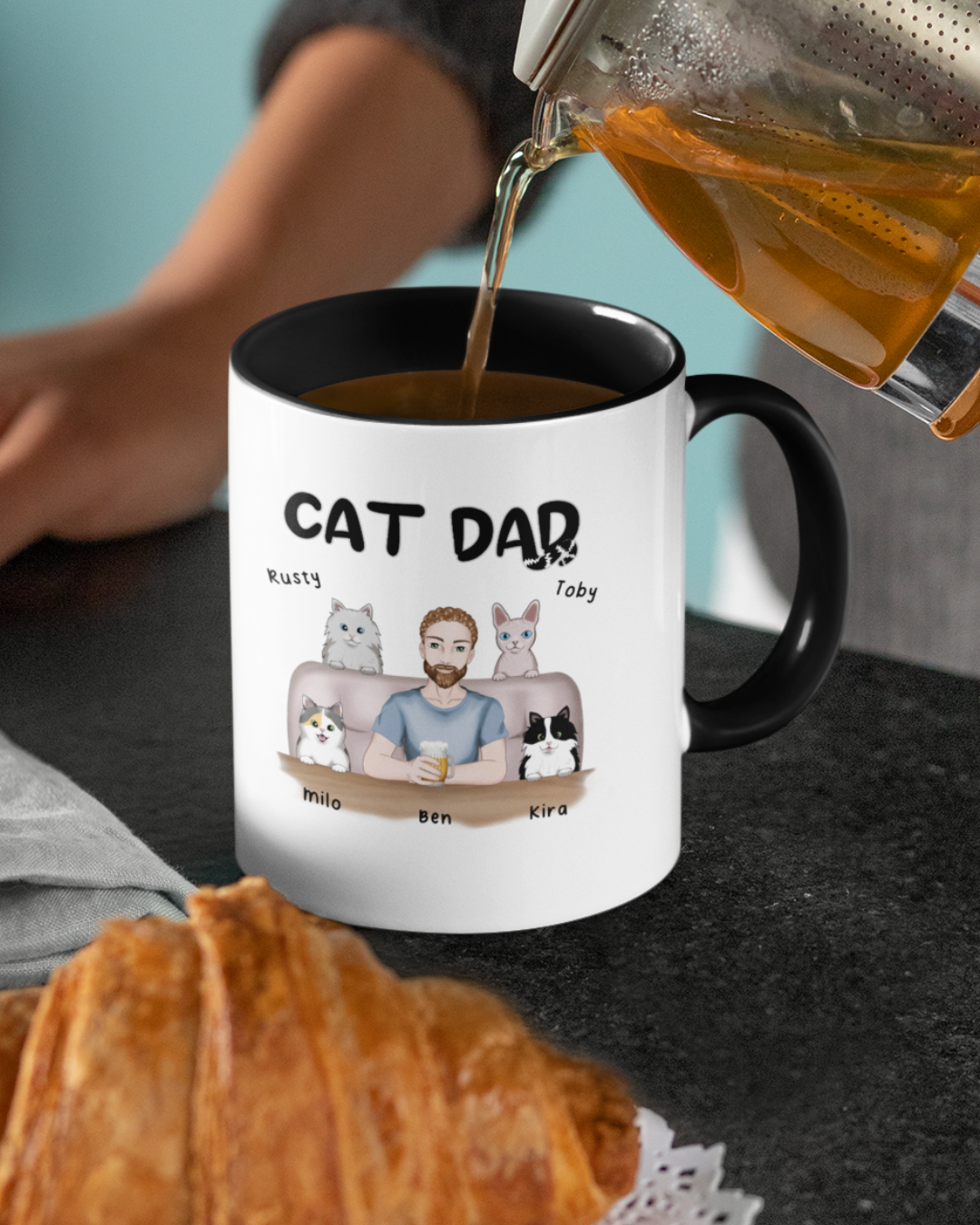 Dog Dad - Personalized Mug with Color Inside