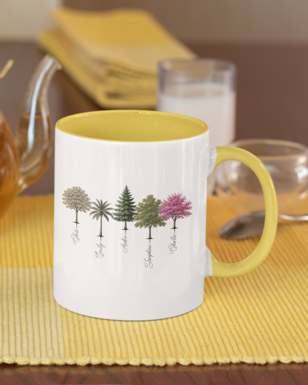A Forest Full of Love β Personalized Tree Art Mug with Color Inside
