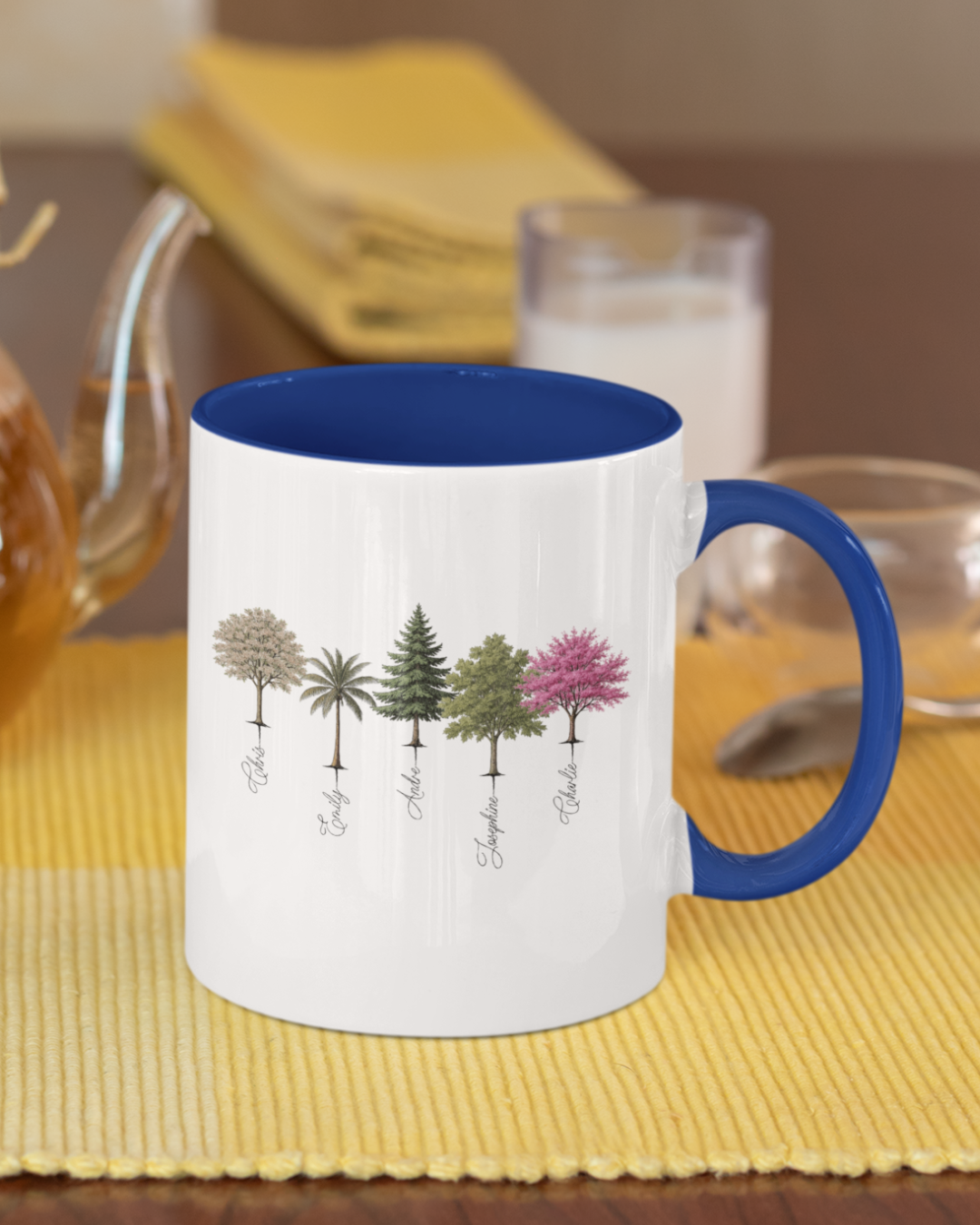 A Forest Full of Love β Personalized Tree Art Mug with Color Inside