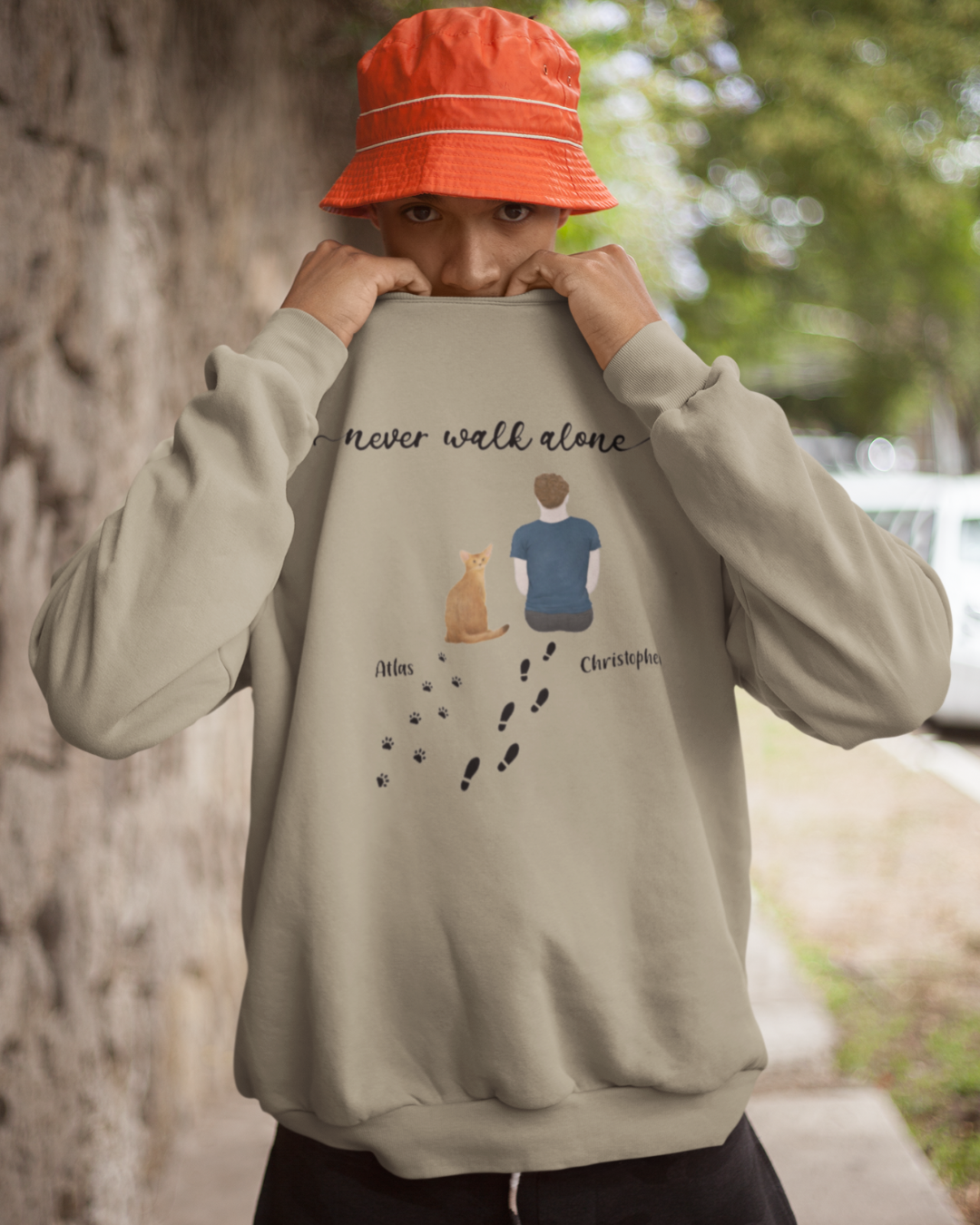 “Never walk alone” Cat Personalized Sweatshirt