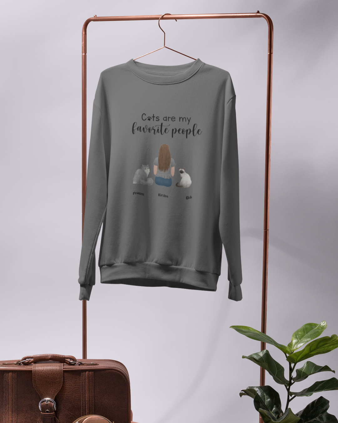 “Cats are my favorite people” Personalized Sweatshirt