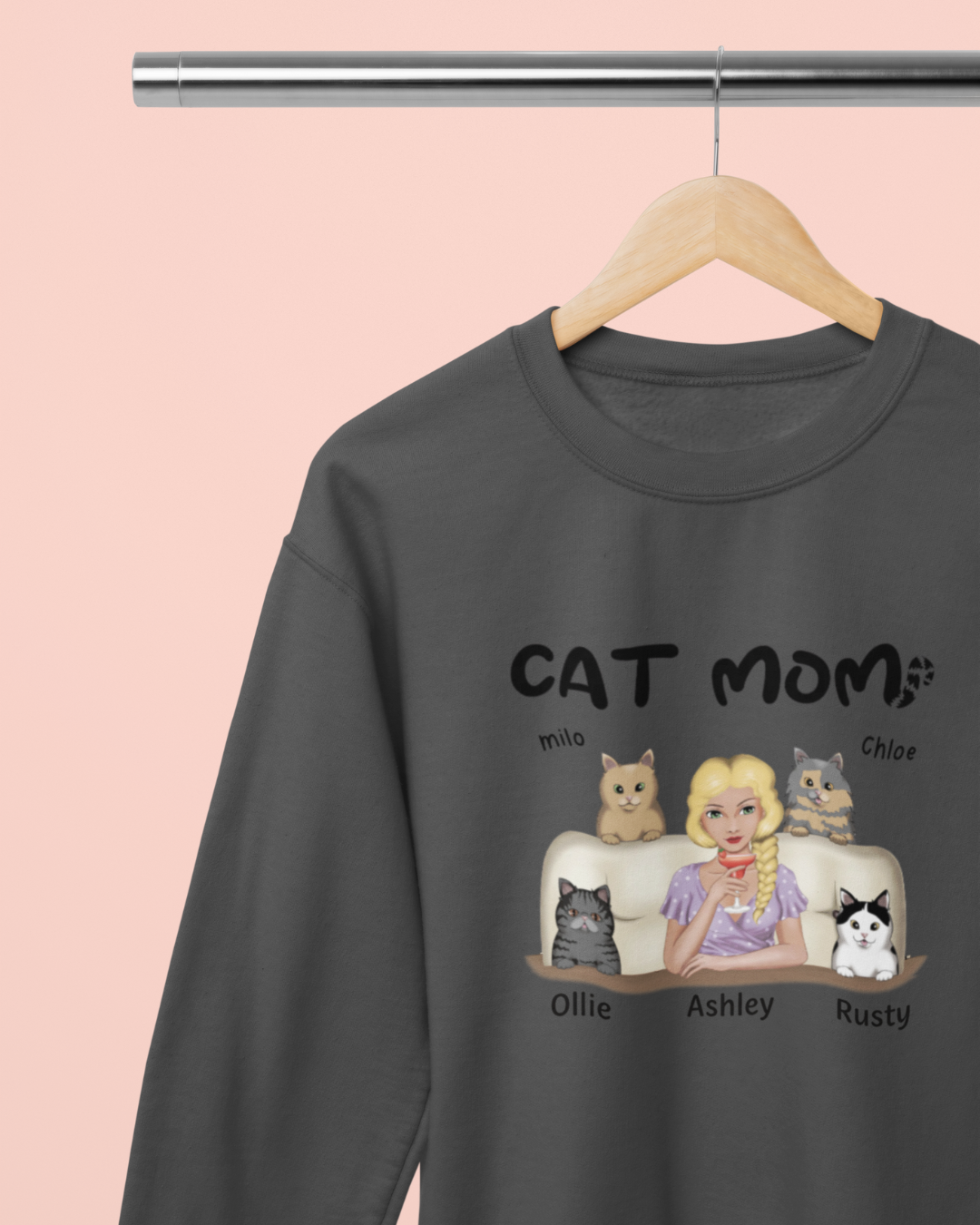 Cat Mom Personalized Sweatshirt