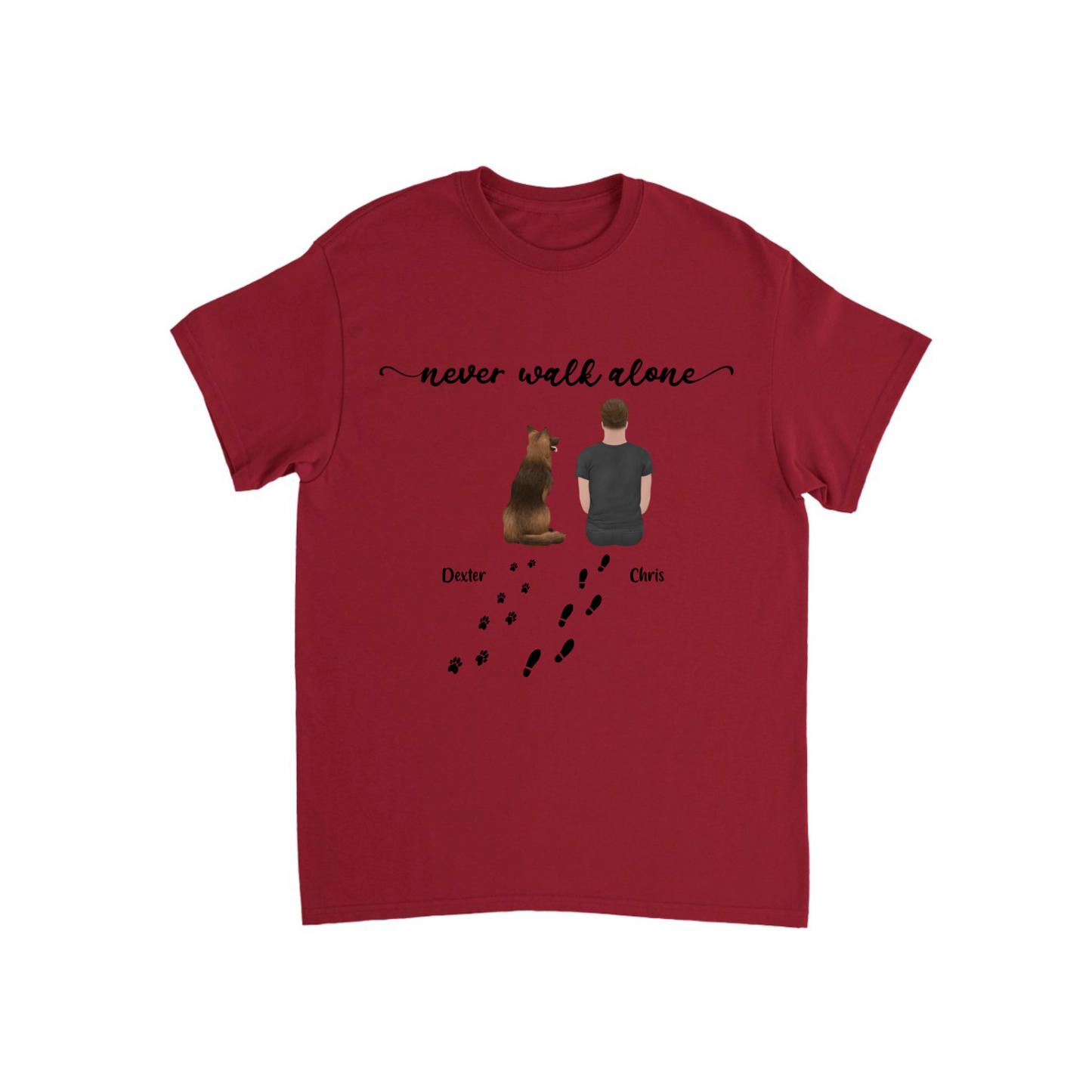 “Never walk alone” Dog Personalized T-shirt