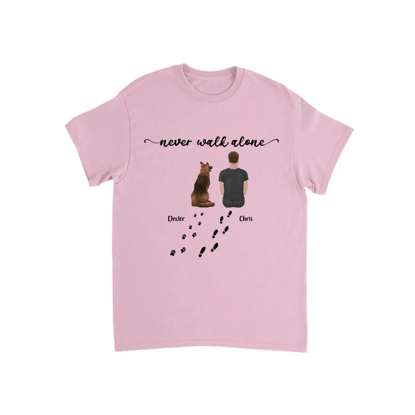 “Never walk alone” Dog Personalized T-shirt