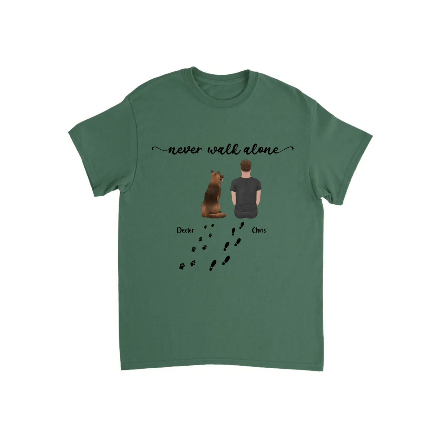 “Never walk alone” Dog Personalized T-shirt