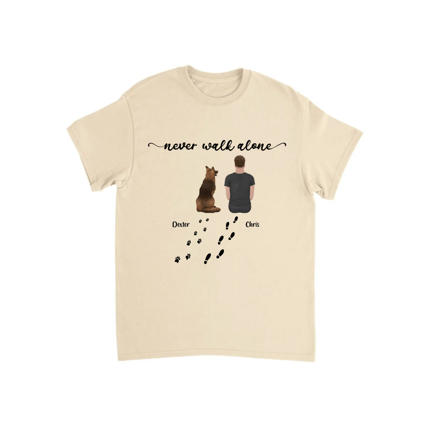“Never walk alone” Dog Personalized T-shirt