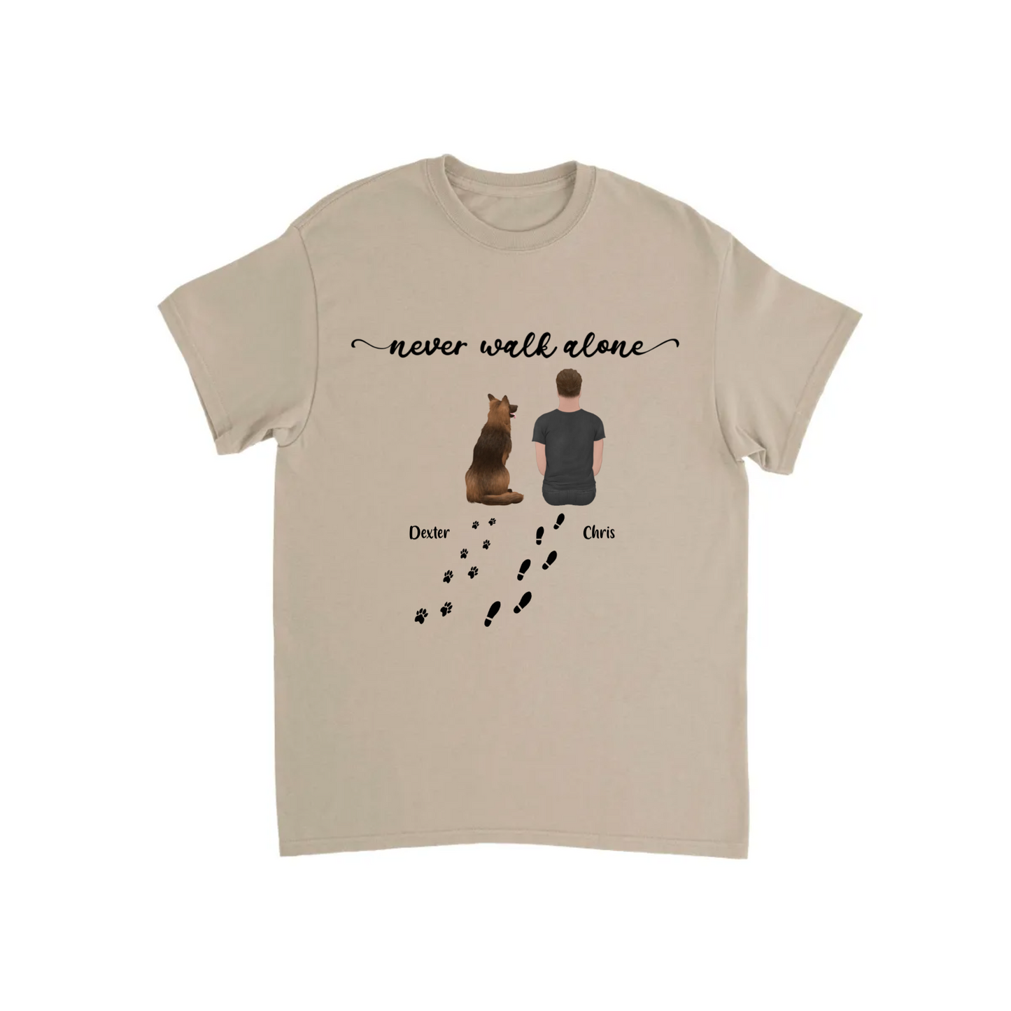 “Never walk alone” Dog Personalized T-shirt