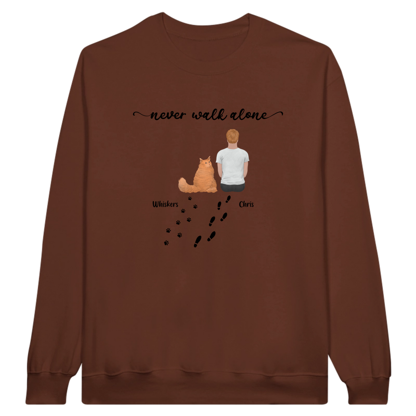 “Never walk alone” Cat Personalized Sweatshirt