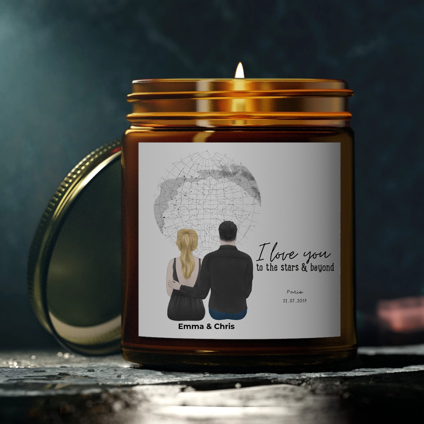 Star Map for Couples Personalized Scented Candle