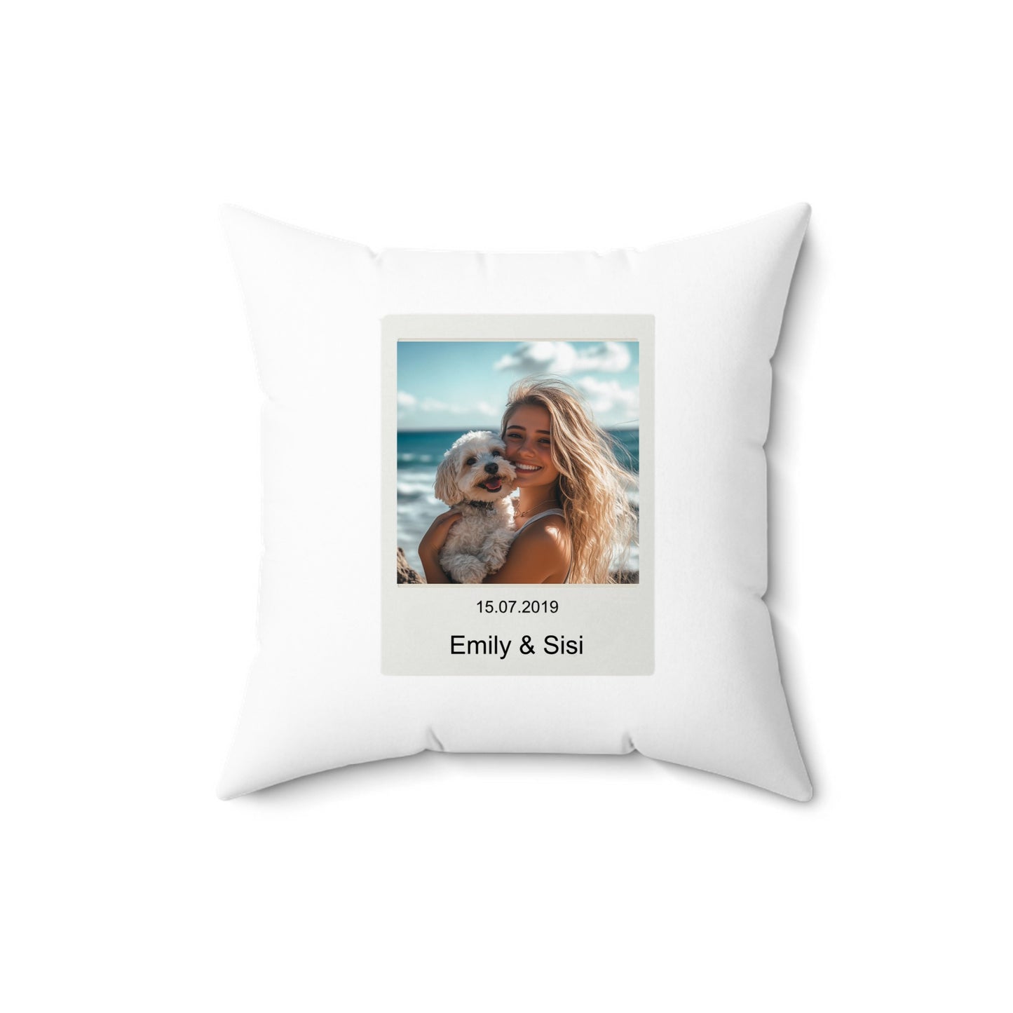 Custom Retro Polaroid Print Pillow