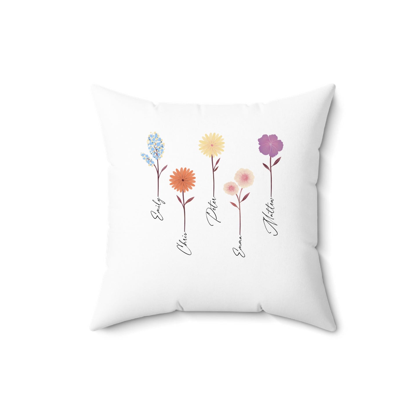 A Garden Full of Love – Personalized Flower Art Pillow