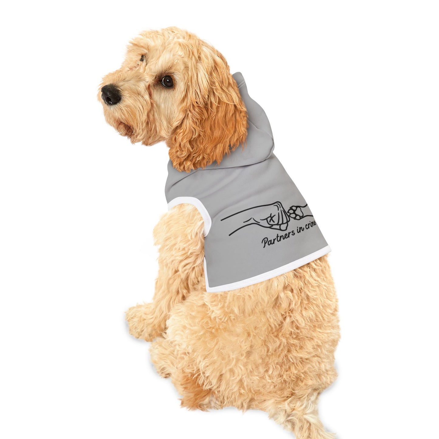 Partners in Crime Pet Hoodie Grey