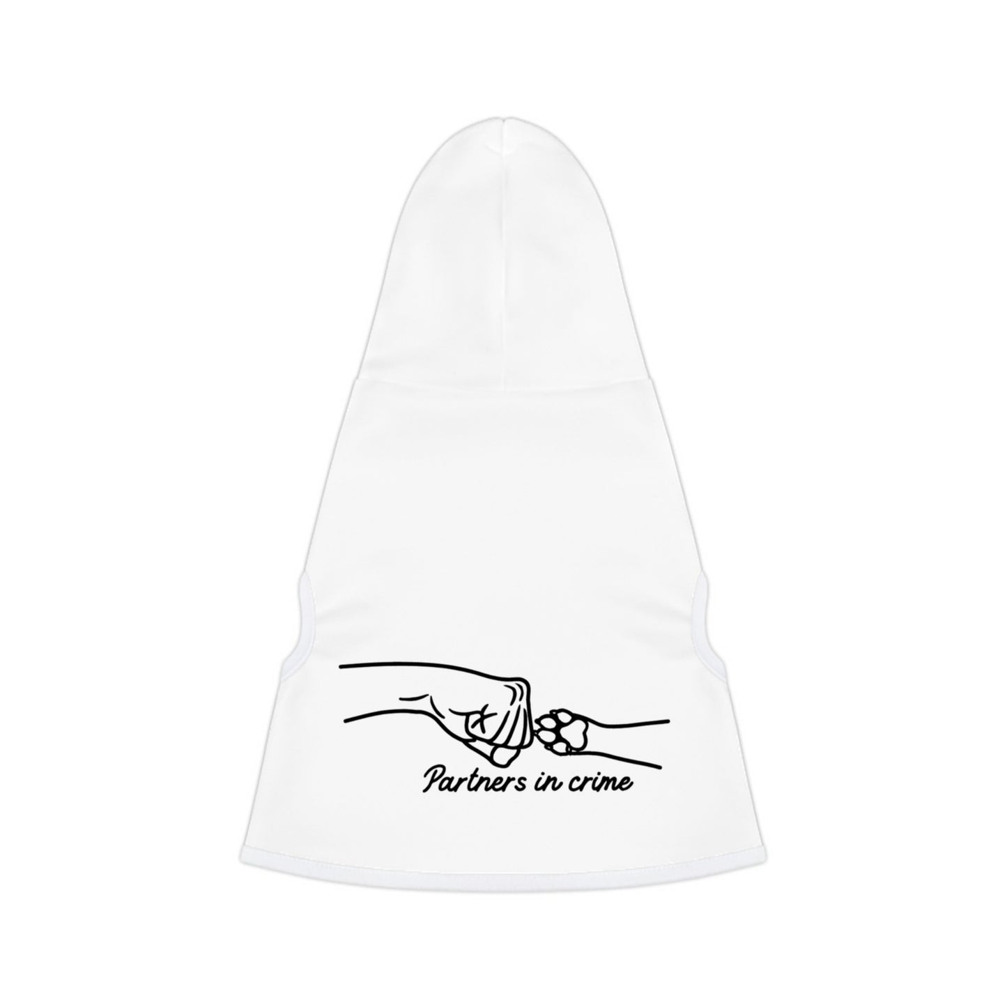 Partners in Crime Pet Hoodie White