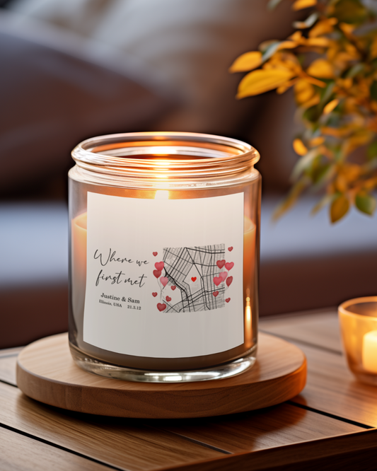 Special Place Map Art Personalized Scented Candle