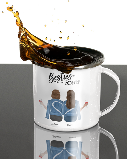 Custom Friendship Design – You + Your Bestie Enamel Mug