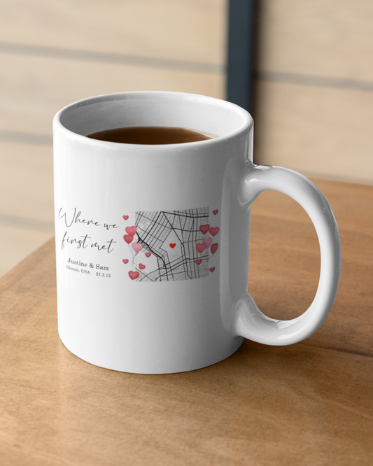 Special Place Map Art Personalized Mug
