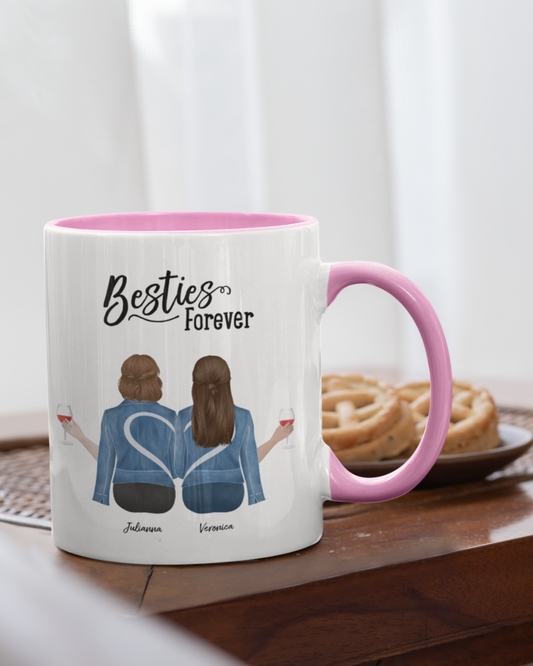 Custom Friendship Design – You + Your Bestie Mug with Color Inside
