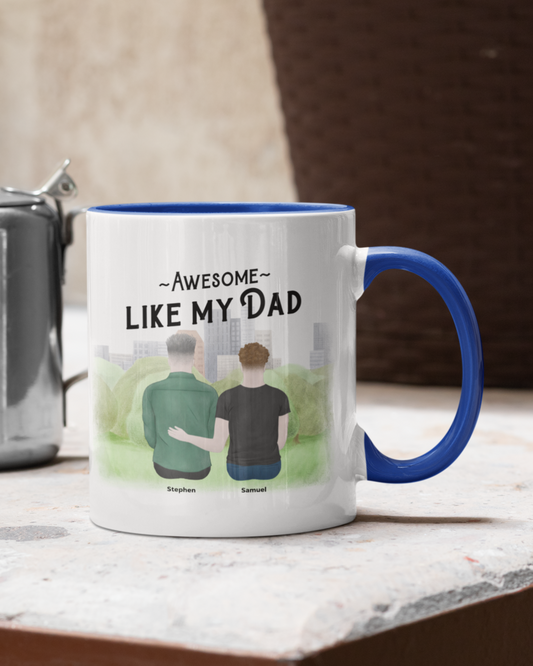 “Awesome Like My Dad” – A Personalized Design Mug with Color Inside