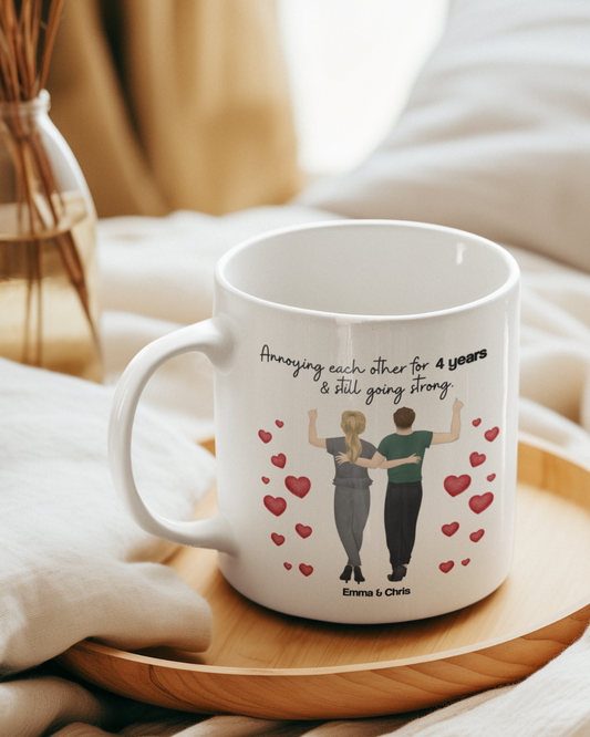 “Still Annoying Each Other” Couple Illustration Personalized Mug