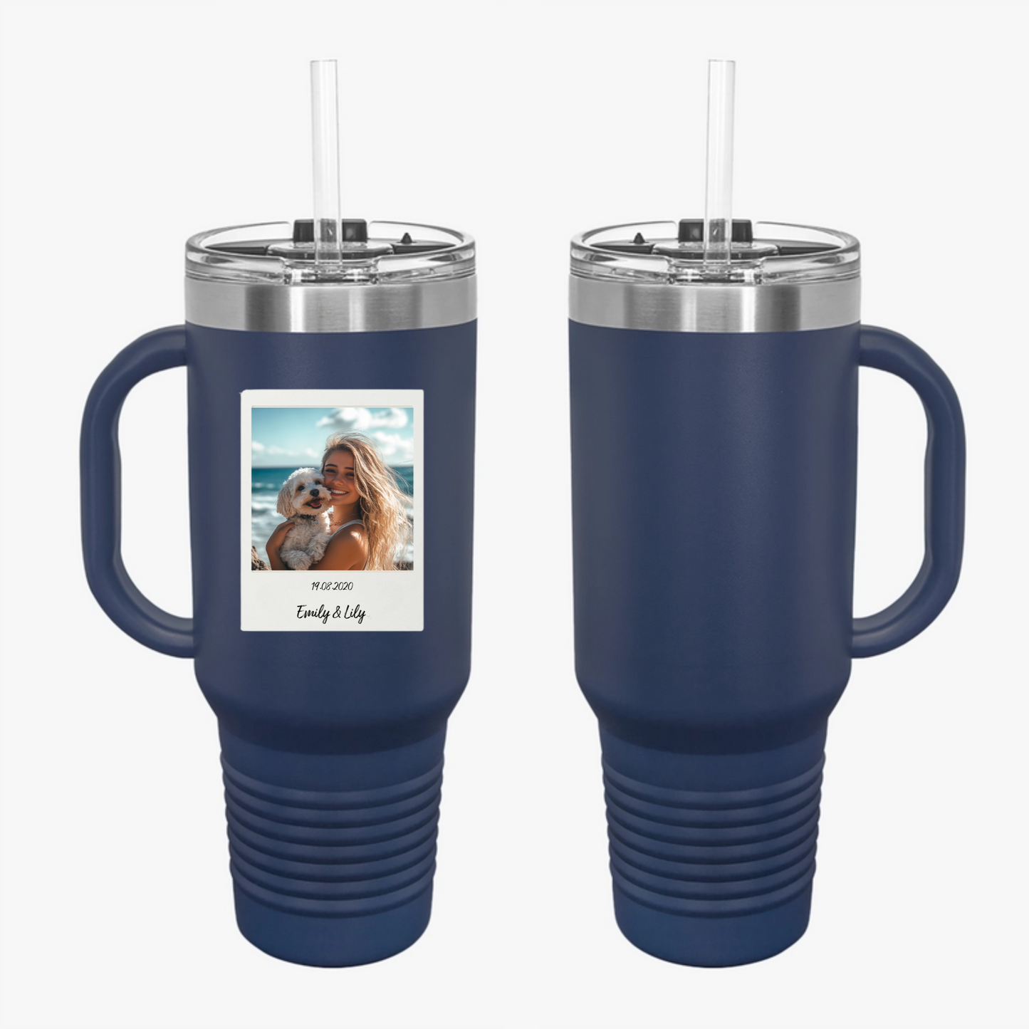 Custom Retro Polaroid Print Travel Mug