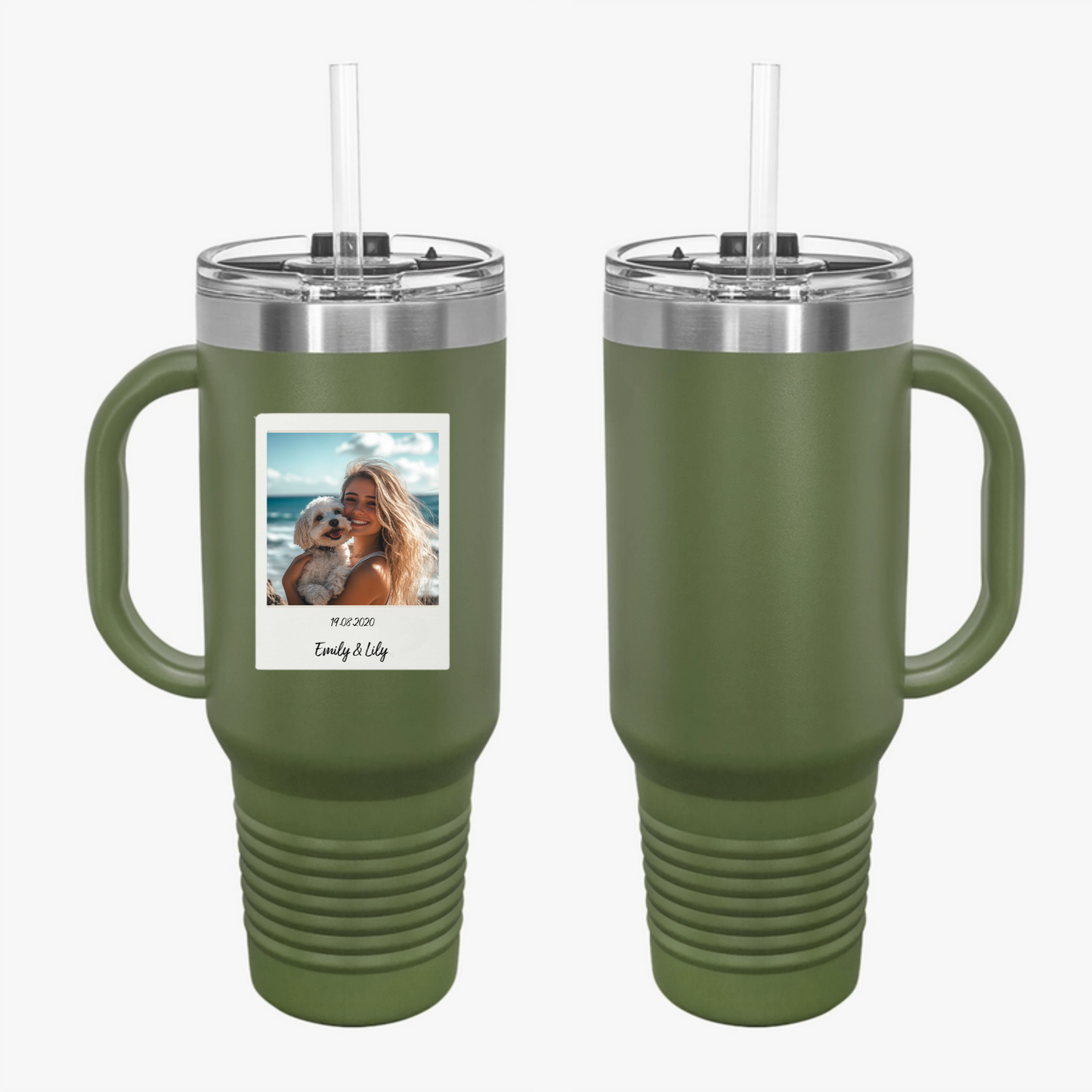 Custom Retro Polaroid Print Travel Mug