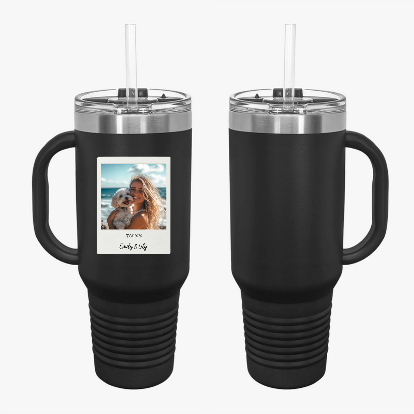 Custom Retro Polaroid Print Travel Mug