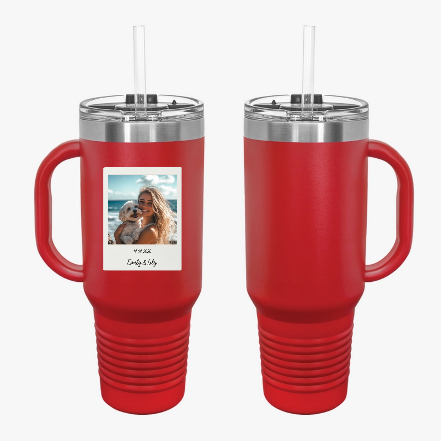 Custom Retro Polaroid Print Travel Mug