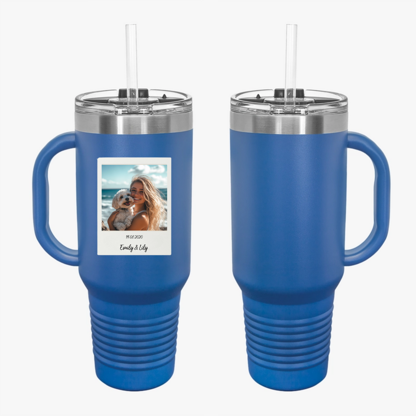 Custom Retro Polaroid Print Travel Mug