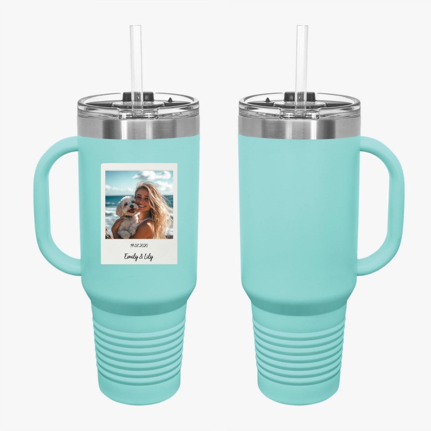 Custom Retro Polaroid Print Travel Mug