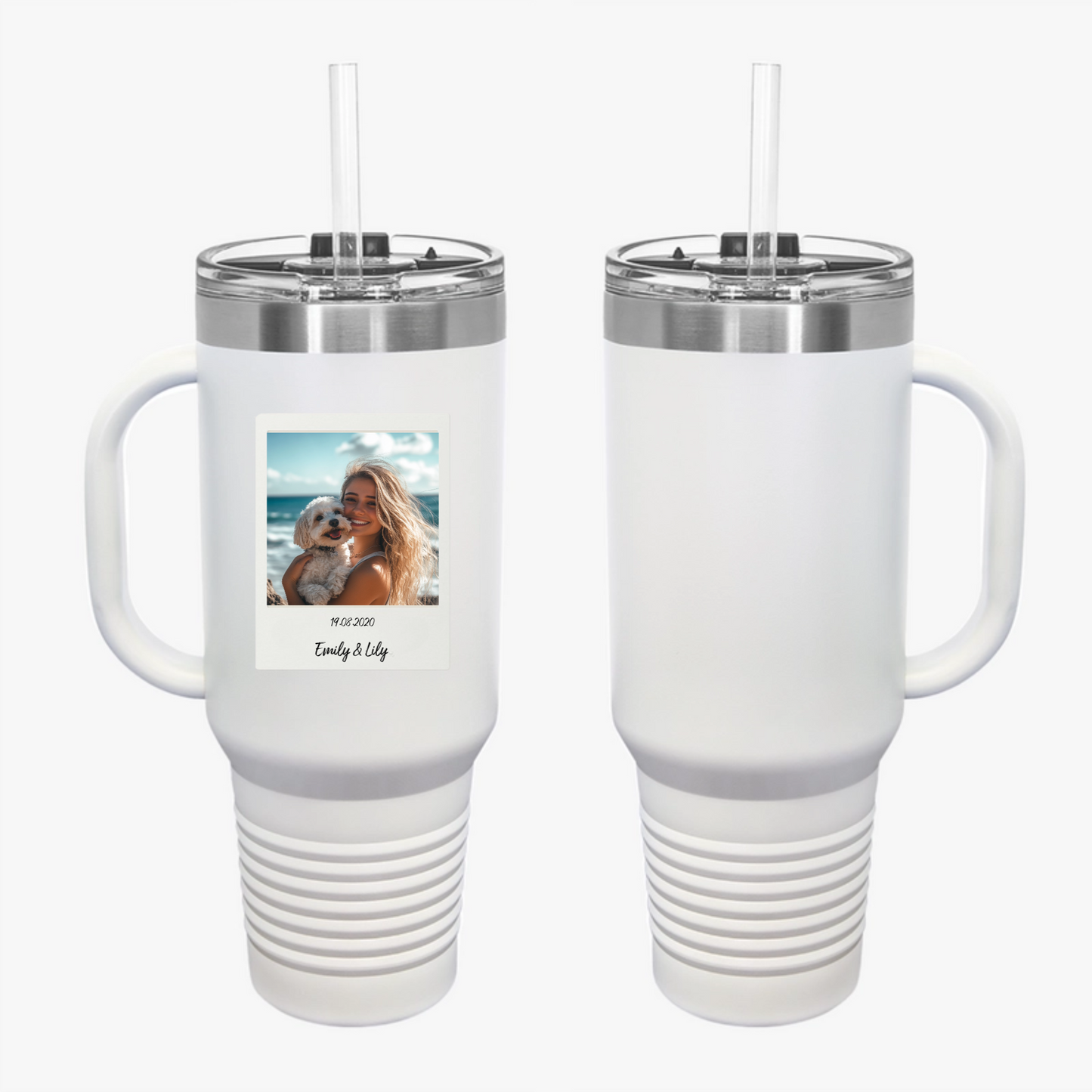 Custom Retro Polaroid Print Travel Mug