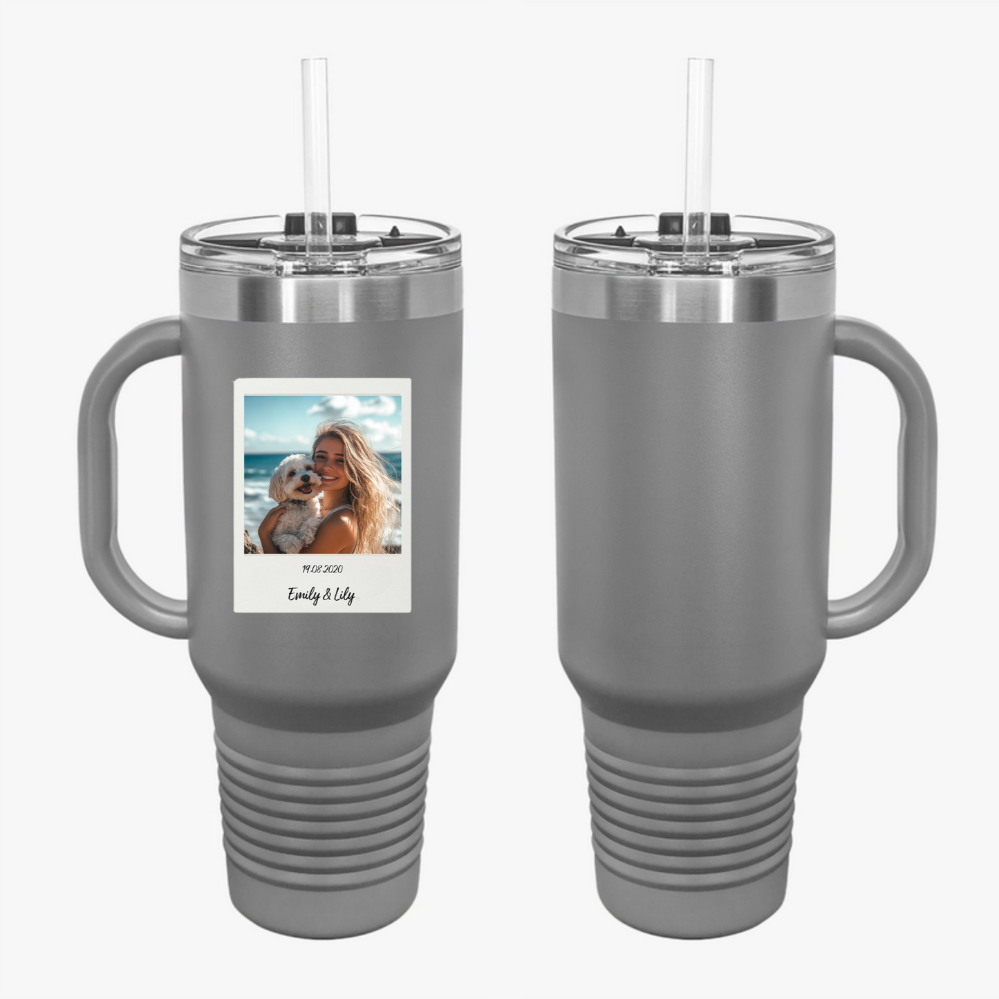 Custom Retro Polaroid Print Travel Mug