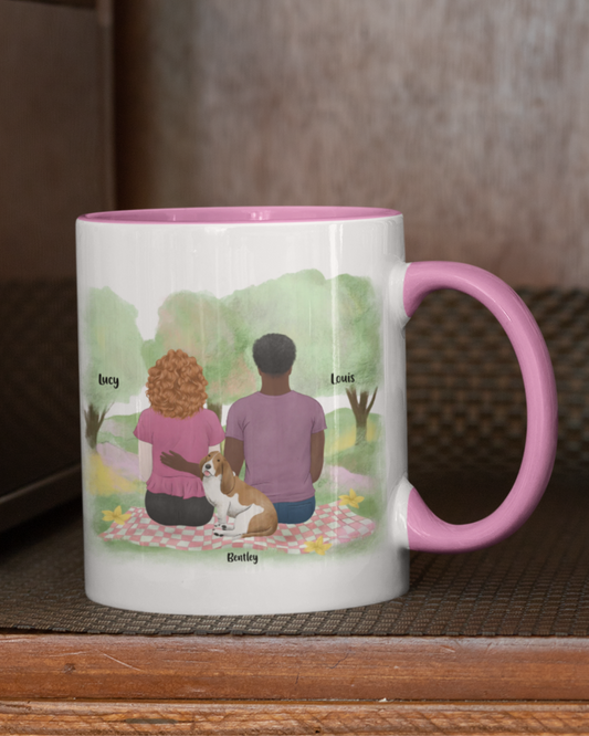 You, Me & The Dog - Personalized Mug with Color Inside