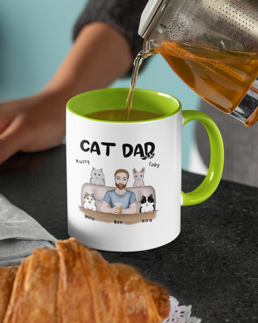 Dog Dad - Personalized Mug with Color Inside