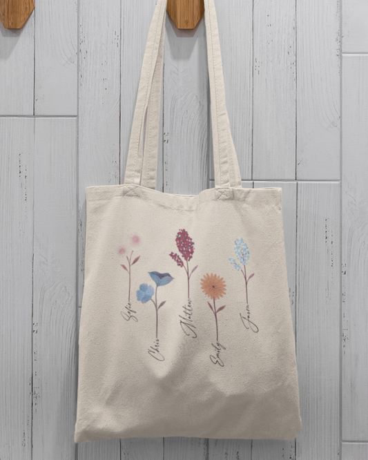 A Garden Full of Love – Personalized Flower Art  Tote Bag