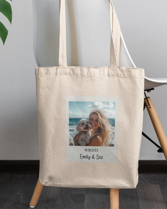Custom Retro Polaroid Print Tote Bag