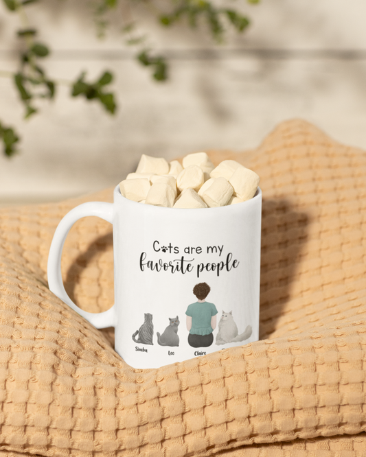 “Cats are my favorite people” - Personalized Mug