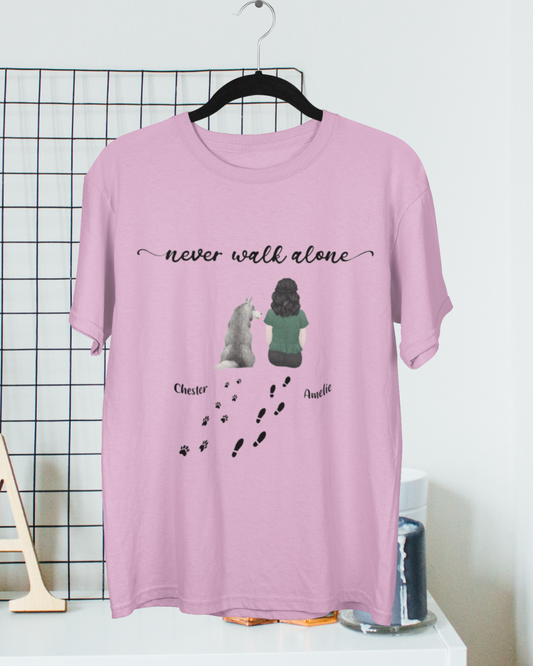 “Never walk alone” Dog Personalized T-shirt