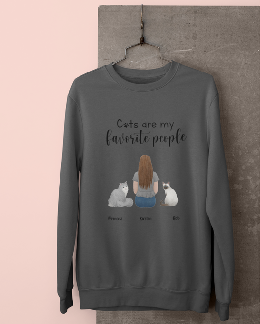 “Cats are my favorite people” Personalized Sweatshirt
