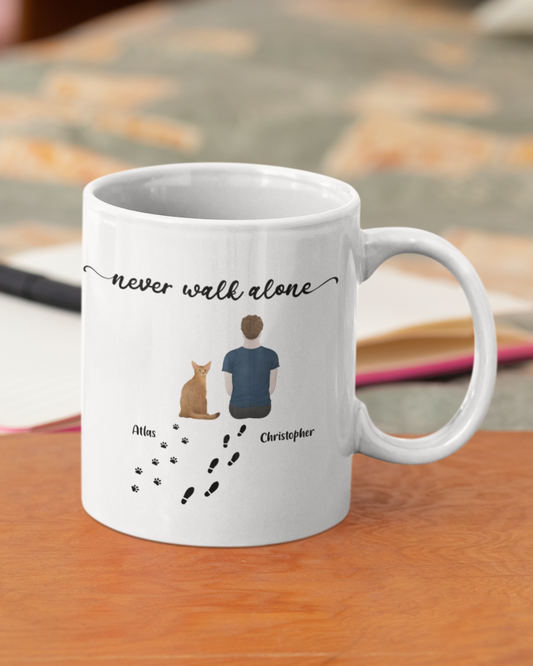 “Never walk alone” Cat - Personalized Mug