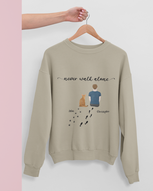 “Never walk alone” Cat Personalized Sweatshirt