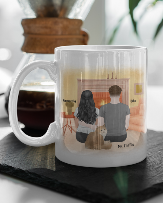 You, Me & The Cat - Personalized Mug