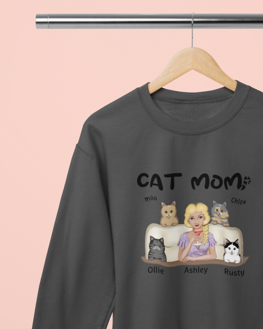 Cat Mom Personalized Sweatshirt