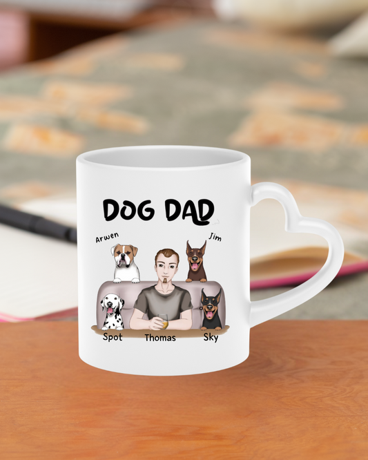 Dog Dad - Personalized Heart-Shaped Mug